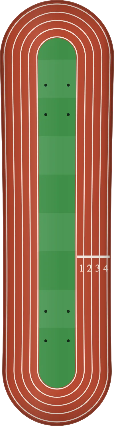 The Athletics template printed on a skateboard deck