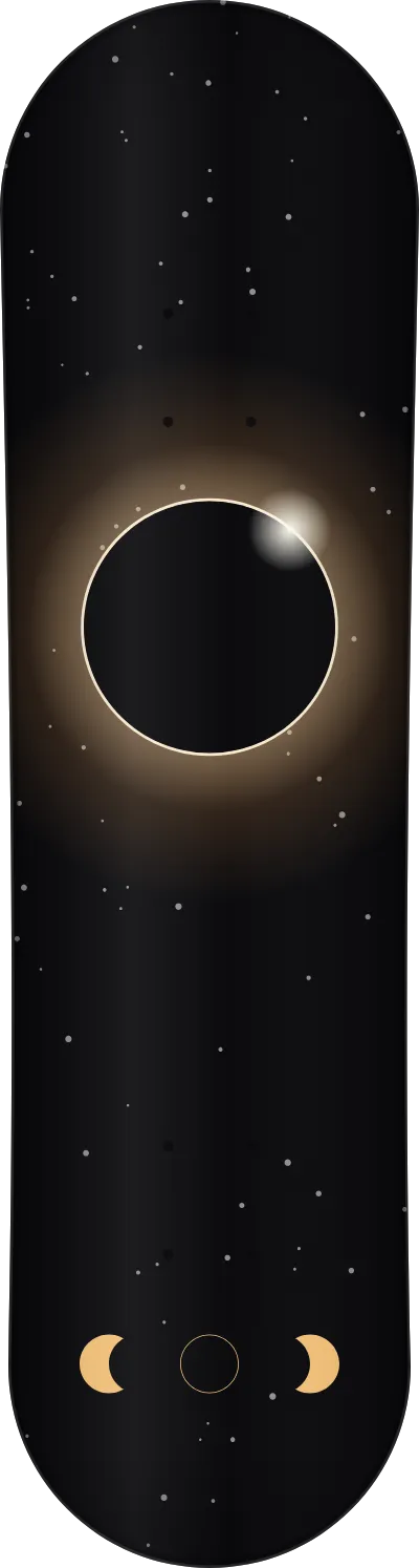The Eclipse template printed on a skateboard deck