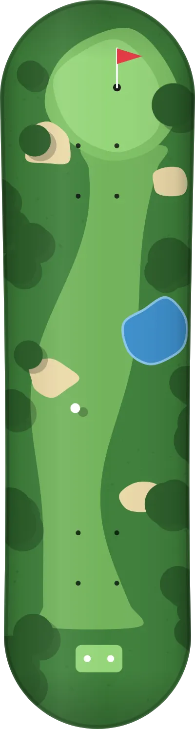 The Golf template printed on a skateboard deck