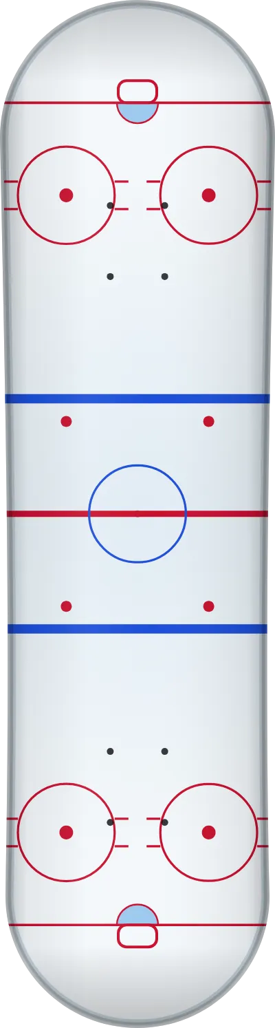 The Hockey template printed on a skateboard deck