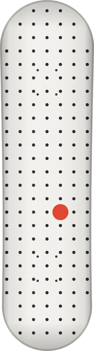 The Grid template printed on a skateboard deck