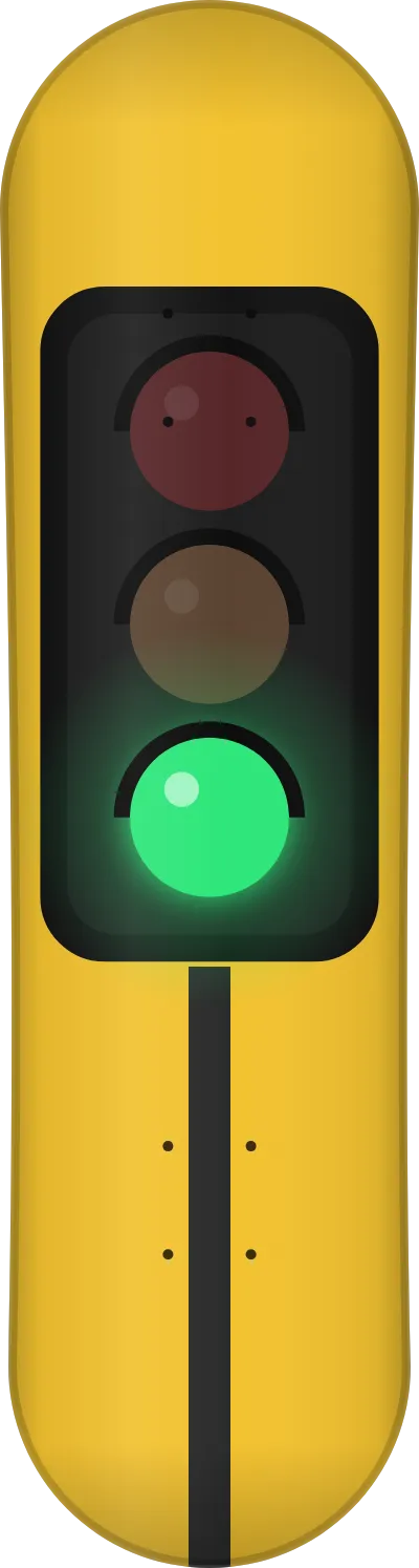 The Traffic light template printed on a skateboard deck